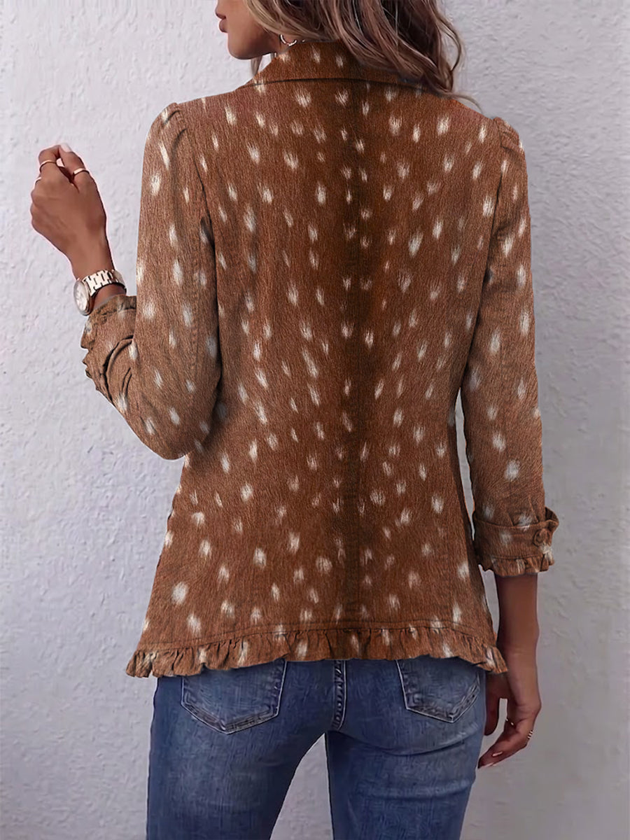 Agathe™ | Veste Imprimé Animal avec Volants