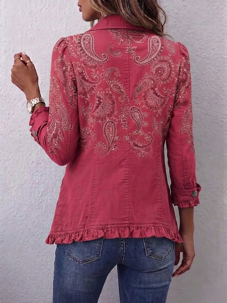 Ariane™ | Veste en Cachemire Rose avec Volants