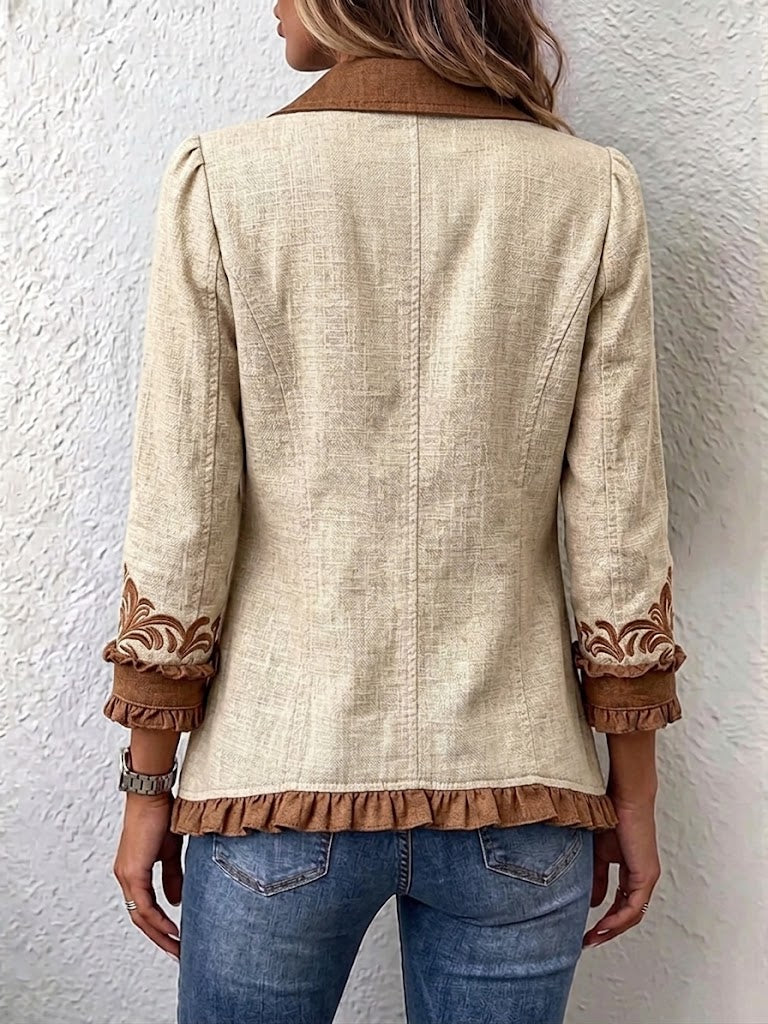 Diane™ | Veste Florale Brodée avec Volants