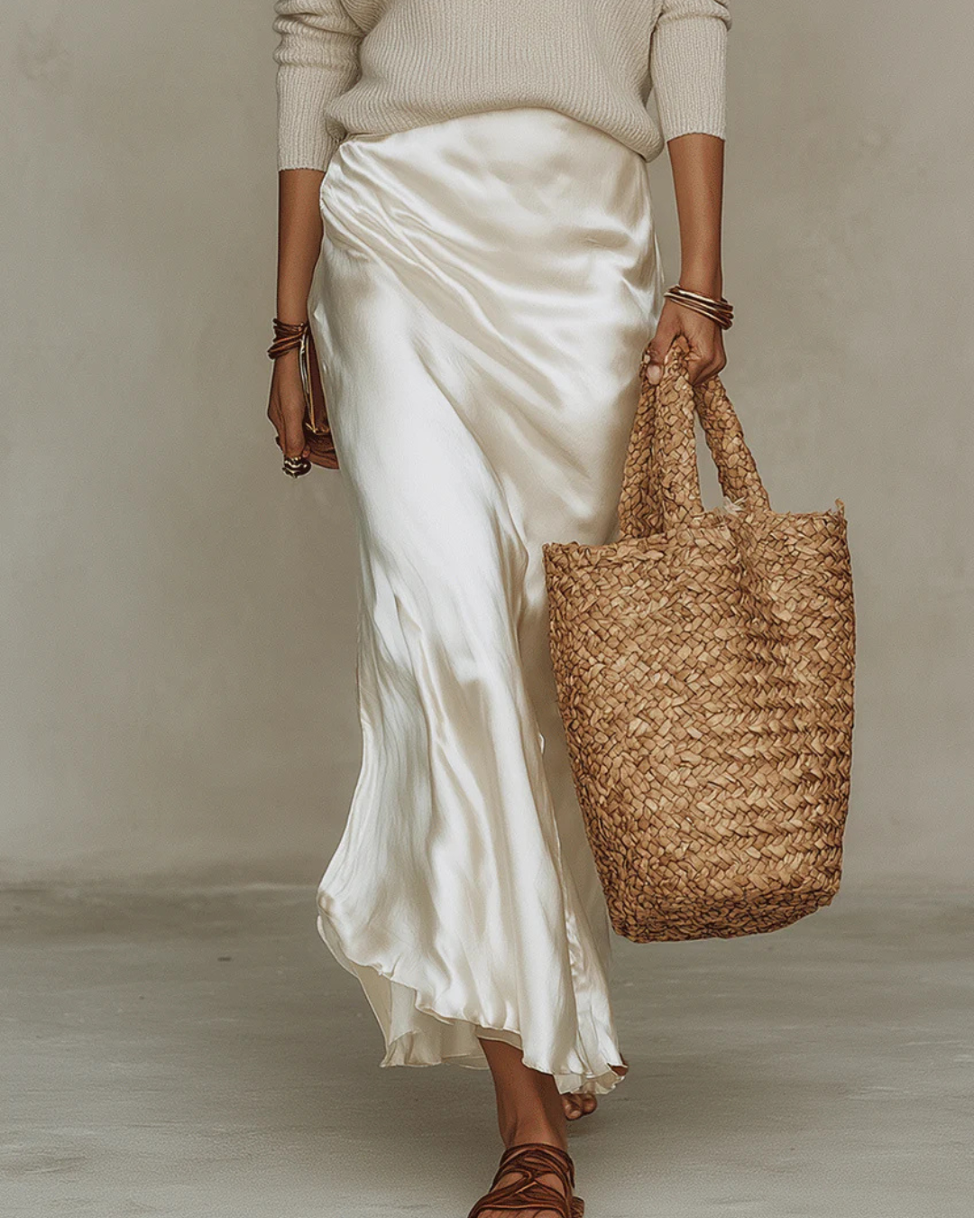 Capucine™ | Robe midi satinée élégante