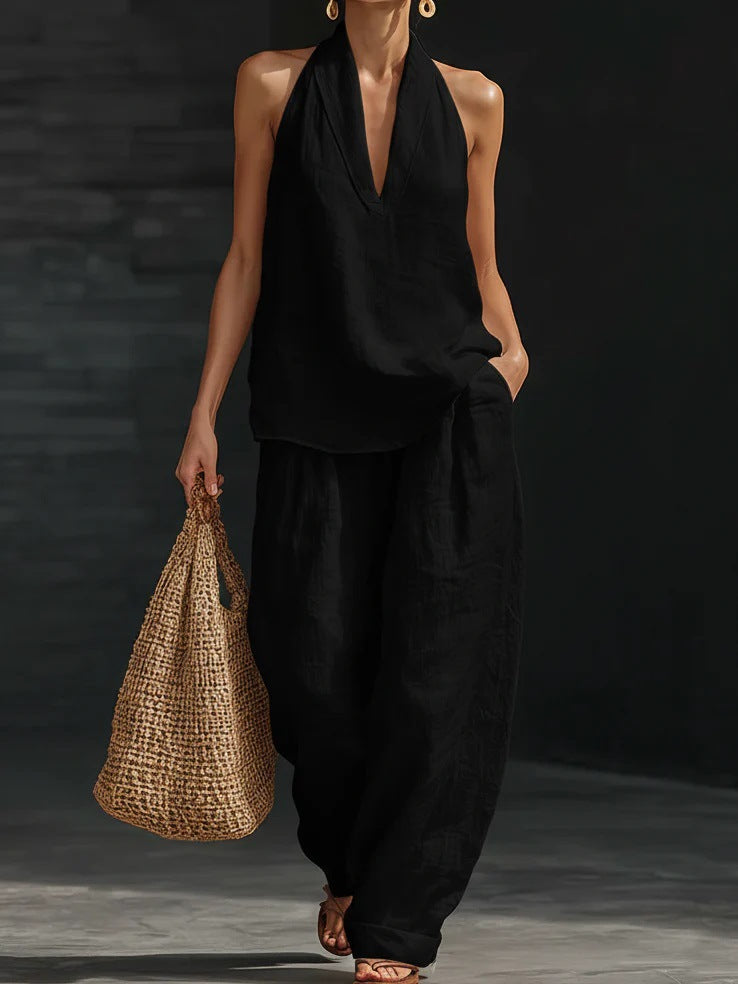 Delphine™ | Ensemble sans manches et pantalon large