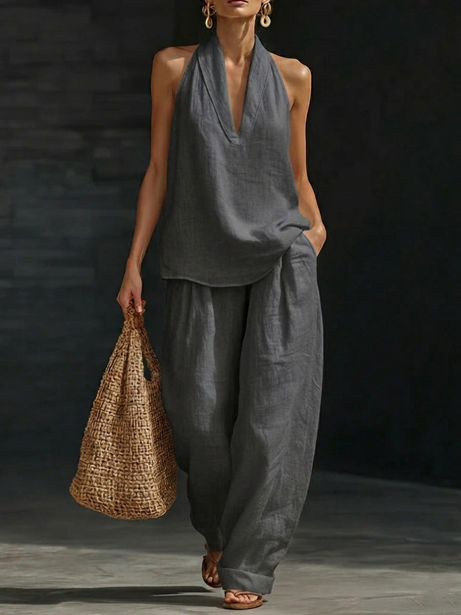 Delphine™ | Ensemble sans manches et pantalon large