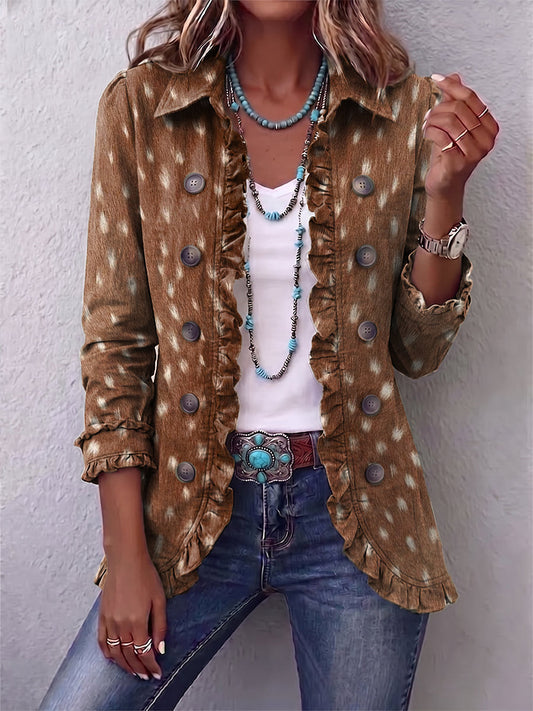 Agathe™ | Veste Imprimé Animal avec Volants