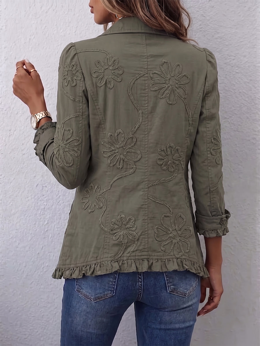 Émilie™ | Veste Brodée avec Volants
