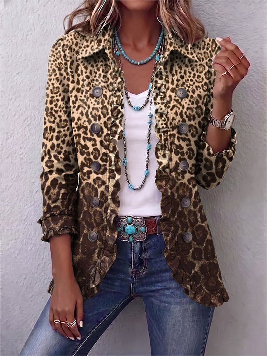 Renée™ | Veste Léopard avec Volants
