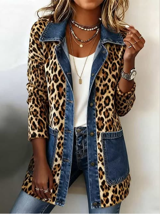 Eugénie™ | Veste Longue en Léopard avec Jean